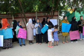 Demonstration of Afghanistani Women Against the Taliban Group in Pakistan