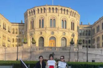 Hunger Strike of Two Afghanistani Women's Rights Activists in Front of the Norwegian Parliament