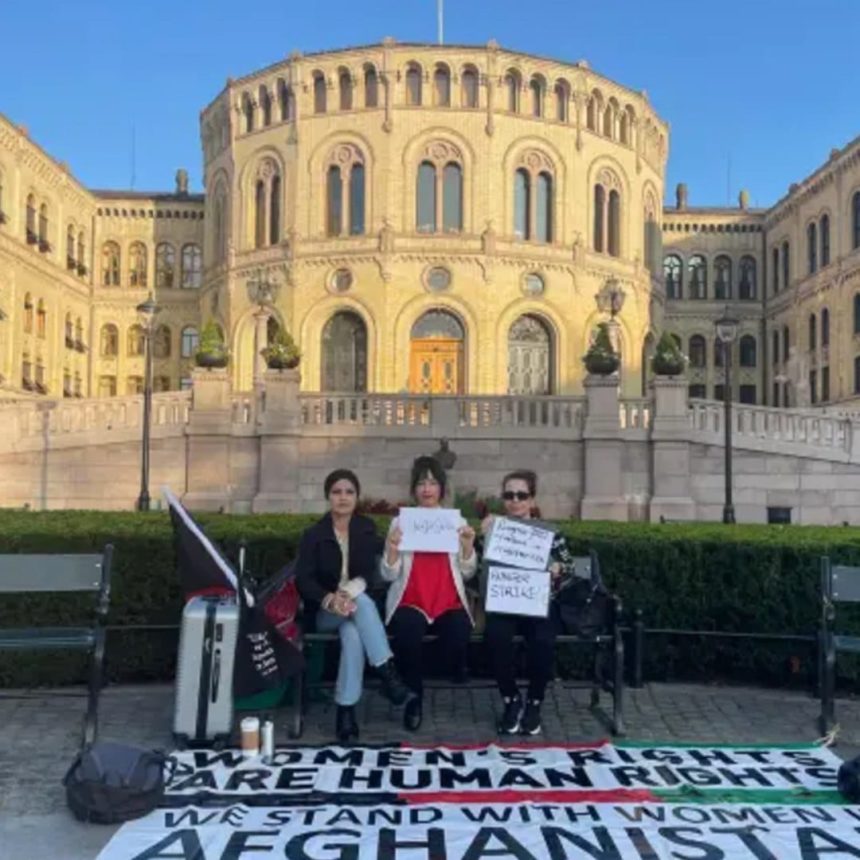 Hunger Strike of Two Afghanistani Women's Rights Activists in Front of the Norwegian Parliament