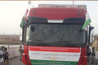 Tajikistan aid caravan arrives in Afghanistan to help Herat victims