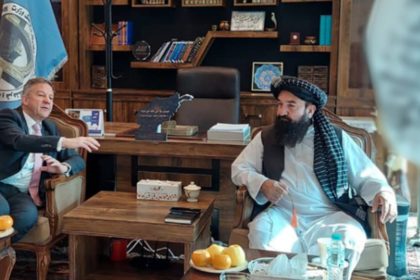 The Acting Minister of Information and Culture of the Taliban Discusses with Markus Potzel