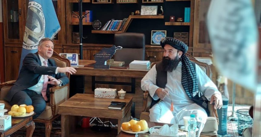 The Acting Minister of Information and Culture of the Taliban Discusses with Markus Potzel