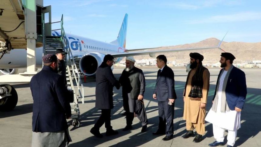 A delegation of seven members from Kyrgyzstan arrives in Kabul